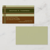 Carte De Visite Bloc professionnel vert Brown de rayures (Devant / Derrière)