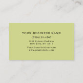 Carte De Visite Blocage couleur deux tons rétro Vert chaux (Dos)