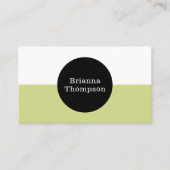 Carte De Visite Blocage couleur deux tons rétro Vert chaux (Devant)