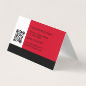 Carte De Visite Blocage de couleur moderne simple rouge blanc et n (Dos)