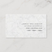 Carte De Visite BLOCAGE Monogramme Cadre noir ouvert sur Marbre bl (Dos)