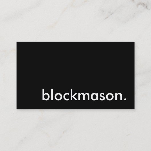 Carte De Visite blockmason. (Devant)