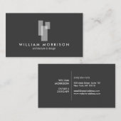 Carte De Visite Blocs architecturaux modernes Logo II blanc/gris (Devant / Derrière)