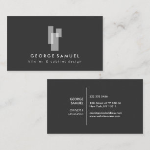 Carte De Visite Blocs Architecturaux Modernes Logo II Blanc/Gris