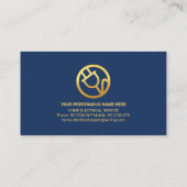 Carte De Visite Blocs Bleus Or Électricien Câblage (Dos)