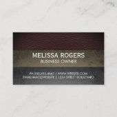 Carte De Visite Blocs couleur ardoise en cuir | Code QR (Devant)