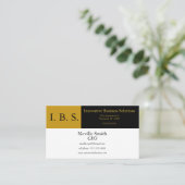 Carte De Visite Blocs couleur or et noir Professional Adaptable (Debout devant)