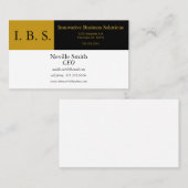 Carte De Visite Blocs couleur or et noir Professional Adaptable (Devant / Derrière)