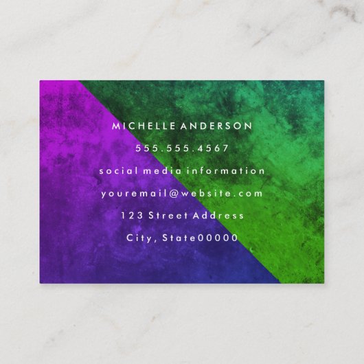Carte De Visite Blocs couleur violet vert moderne (Dos)