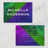Carte De Visite Blocs couleur violet vert moderne (Devant / Derrière)