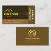 Carte De Visite Blocs créatifs Électricien Câblage à domicile (Devant / Derrière)