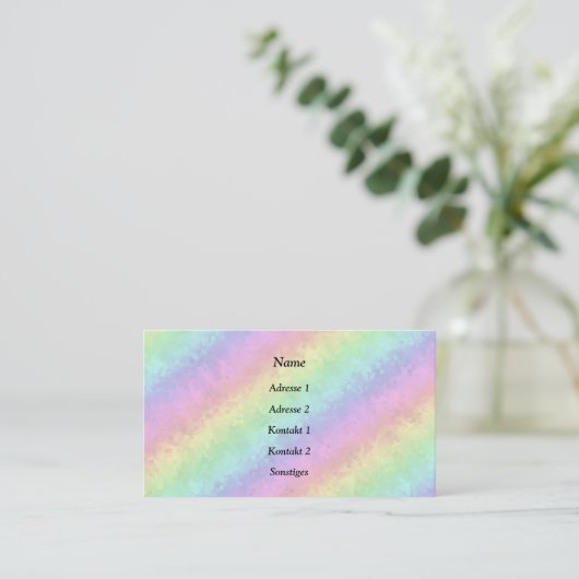 Carte De Visite Blocs dans Pastel Colours 3D Rainbow Art (Debout devant)