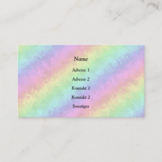 Carte De Visite Blocs dans Pastel Colours 3D Rainbow Art (Devant)