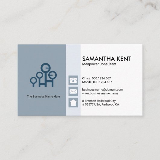 Carte De Visite Blocs de colonnes grises Rétro Entreprise professi (Devant)