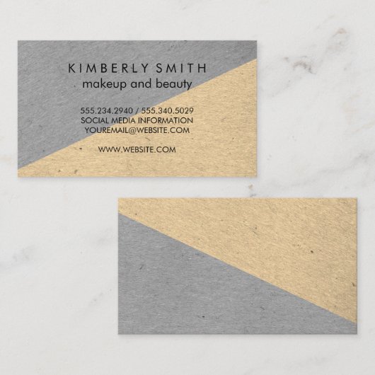 Carte De Visite Blocs de couleur à deux tons (Devant / Derrière)