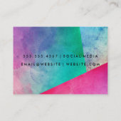 Carte De Visite Blocs de couleur d'aquarelle élégants (Dos)