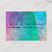 Carte De Visite Blocs de couleur d'aquarelle élégants (Dos)