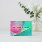 Carte De Visite Blocs de couleur d'aquarelle élégants (Debout devant)