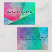 Carte De Visite Blocs de couleur d'aquarelle élégants (Devant / Derrière)