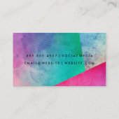 Carte De Visite Blocs de couleur d'aquarelle élégants (Dos)