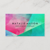 Carte De Visite Blocs de couleur d'aquarelle élégants (Devant)