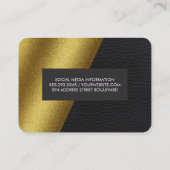 Carte De Visite Blocs de couleur en cuir d'or Faux géométriques (Dos)