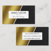 Carte De Visite Blocs de couleur en cuir d'or Faux géométriques (Devant / Derrière)