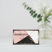 Carte De Visite Blocs de couleur marbre | Bordure métallique (Debout devant)