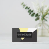 Carte De Visite Blocs de couleur noir gris-gris géométrique (Debout devant)