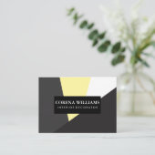 Carte De Visite Blocs de couleur noir gris-gris géométrique (Debout devant)