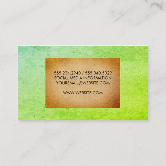 Carte De Visite Blocs de couleurs chics à deux tons (Dos)