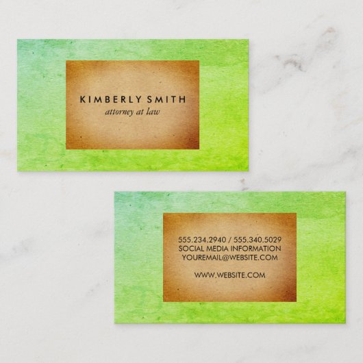 Carte De Visite Blocs de couleurs chics à deux tons (Devant / Derrière)