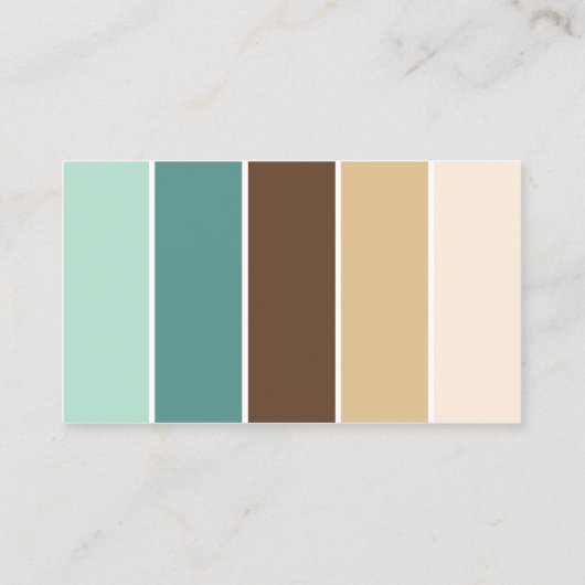 Carte De Visite Blocs de couleurs Été vert et brun (Dos)