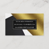 Carte De Visite Blocs de couleurs massives géométriques en cuir or (Dos)