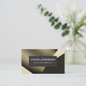 Carte De Visite Blocs de couleurs massives géométriques en cuir or (Debout devant)