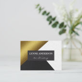 Carte De Visite Blocs de couleurs massives géométriques en cuir or (Debout devant)