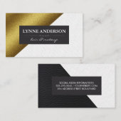 Carte De Visite Blocs de couleurs massives géométriques en cuir or (Devant / Derrière)