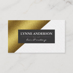 Carte De Visite Blocs de couleurs massives géométriques en cuir or