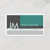 Carte De Visite Blocs de couleurs modernes | Green Grey White Busi (Devant)