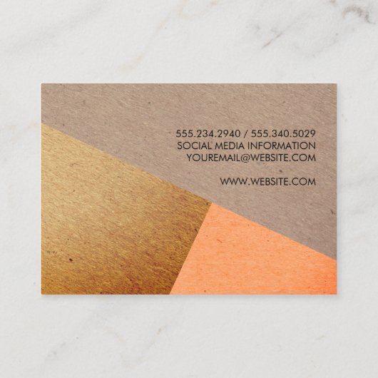 Carte De Visite Blocs de couleurs naturelles (Dos)