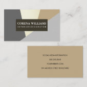 Carte De Visite Blocs de couleurs naturelles géométriques et éléga (Devant / Derrière)