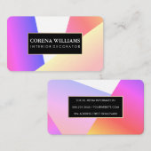 Carte De Visite Blocs de couleurs vives géométriques et élégants (Devant / Derrière)