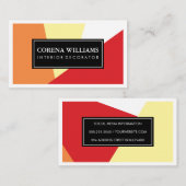 Carte De Visite Blocs de couleurs vives géométriques et élégants B (Devant / Derrière)