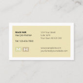 Carte De Visite Blocs de tonalités chaudes initialisés (Dos)