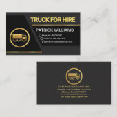 Carte De Visite Blocs de Trapezium Noir Lignes d'Or Transport (Devant / Derrière)