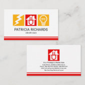 Carte De Visite Blocs d'icônes d'électricien créatif (Devant / Derrière)