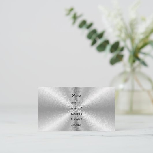 Carte De Visite Blocs en argent, arc-en-ciel 3D (Debout devant)