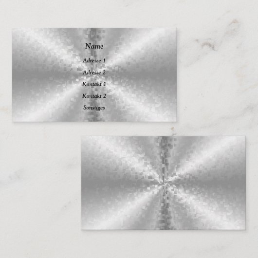 Carte De Visite Blocs en argent, arc-en-ciel 3D (Devant / Derrière)