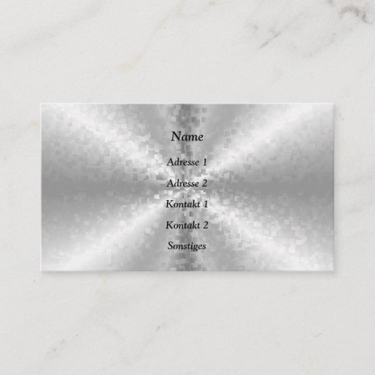 Carte De Visite Blocs en argent, arc-en-ciel 3D (Devant)