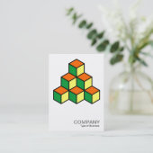Carte De Visite Blocs géométriques - vert orange et jaune (Debout devant)
